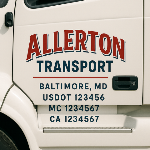 Truck Door Decal Sticker Lettering Signs With Location, USDOT, MC, CA, KYU, VIN, GVW (2-Pack)