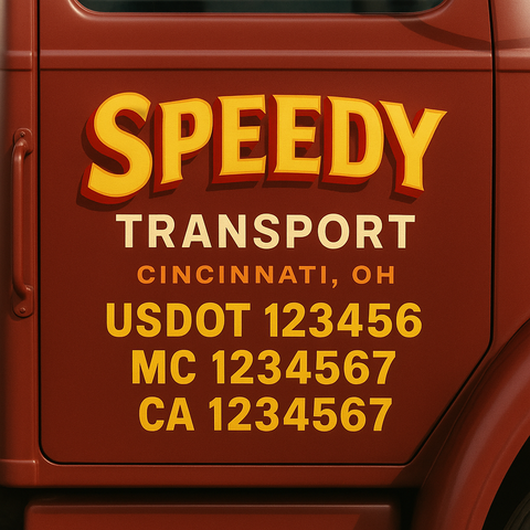 Truck Door Decal Sticker Lettering Signs With Location, USDOT, MC, CA, KYU, VIN, GVW (2-Pack)