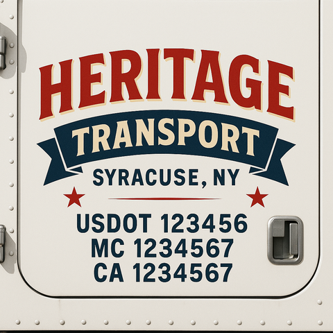 Truck Door Decal Sticker Lettering Signs With Location, USDOT, MC, CA, KYU, VIN, GVW (2-Pack)