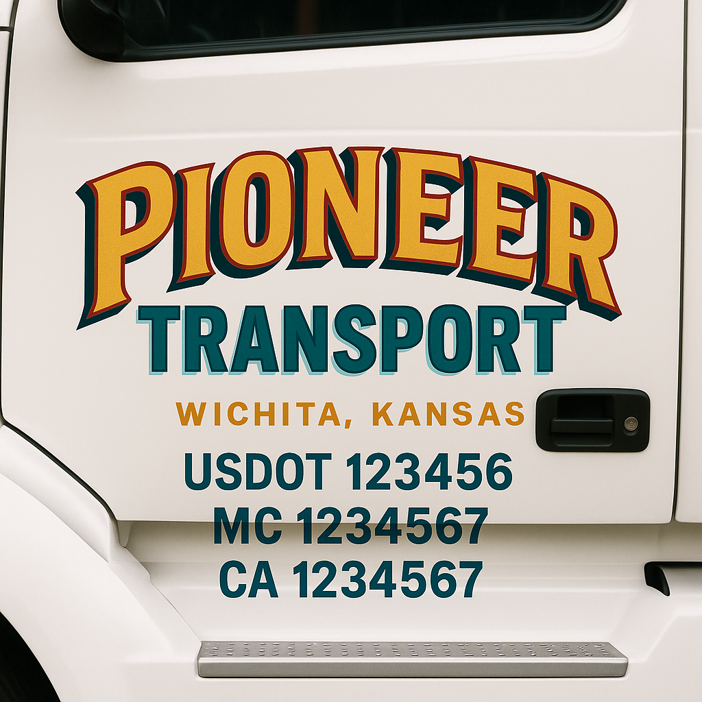 Truck Door Decal Sticker Lettering Signs With Location, USDOT, MC, CA, KYU, VIN, GVW (2-Pack)