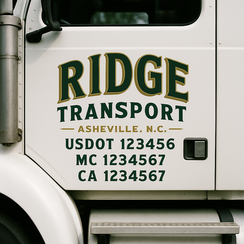 Truck Door Decal Sticker Lettering Signs With Location, USDOT, MC, CA, KYU, VIN, GVW (2-Pack)