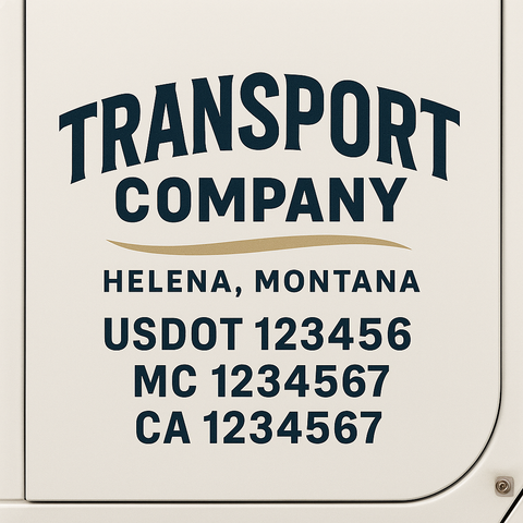 Truck Door Decal Sticker Lettering Signs With Location, USDOT, MC, CA, KYU, VIN, GVW (2-Pack)