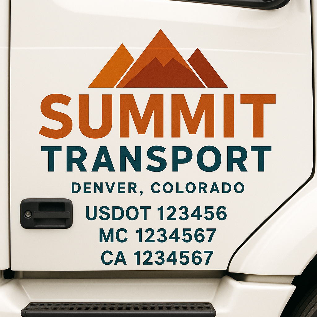 Truck Door Decal Sticker Lettering Signs With Location, USDOT, MC, CA, KYU, VIN, GVW (2-Pack)