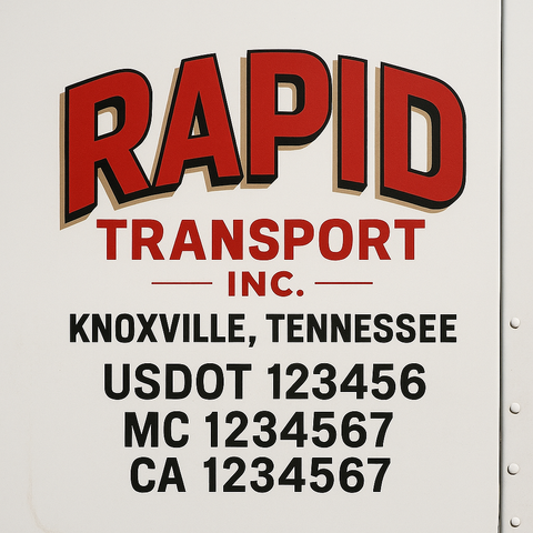 Truck Door Decal Sticker Lettering Signs With Location, USDOT, MC, CA, KYU, VIN, GVW (2-Pack)