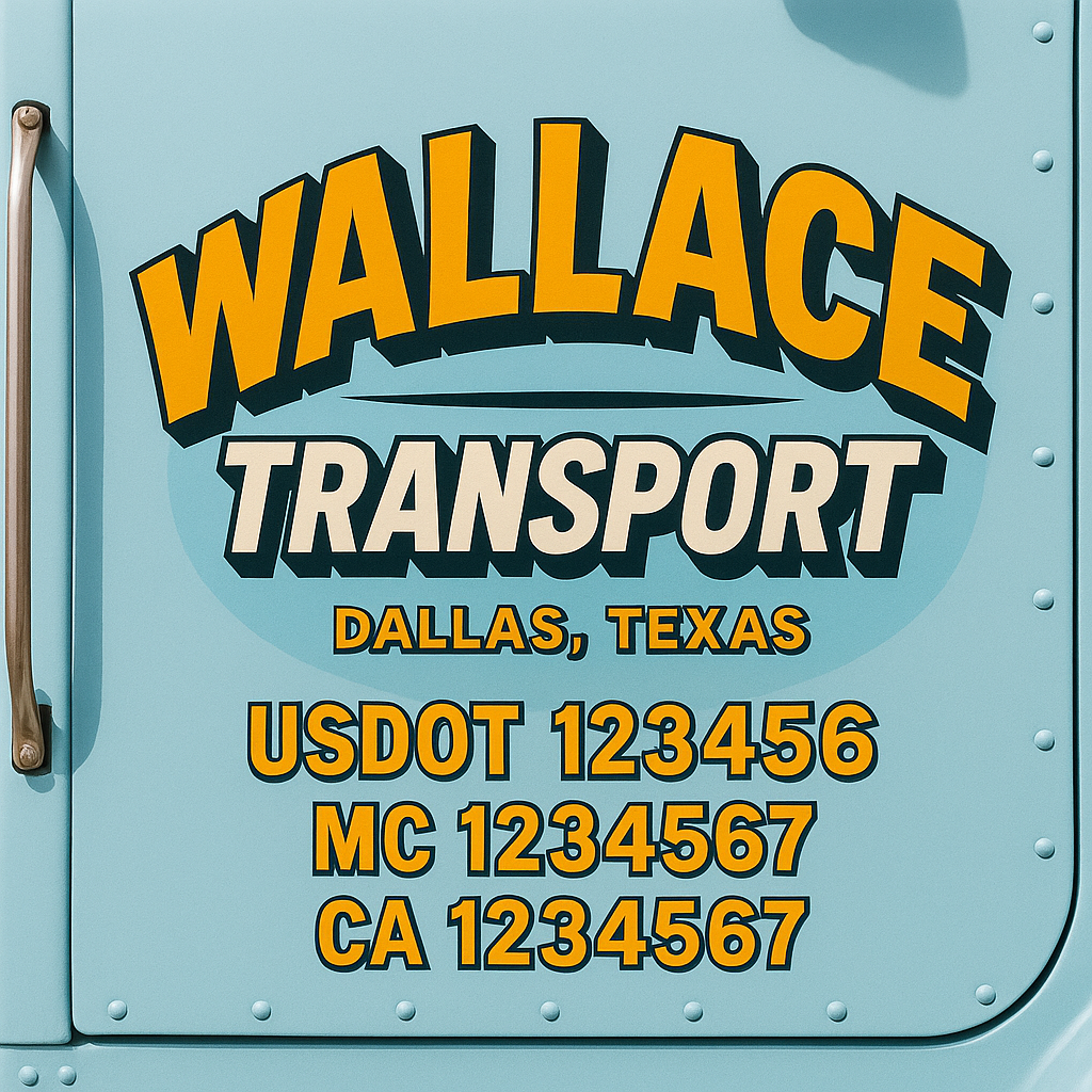 Truck Door Decal Sticker Lettering Signs With Location, USDOT, MC, CA, KYU, VIN, GVW (2-Pack)