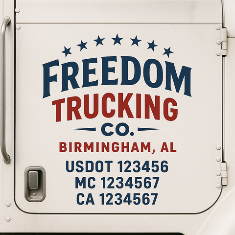 Truck Door Decal Sticker Lettering Signs With Location, USDOT, MC, CA, KYU, VIN, GVW (2-Pack)