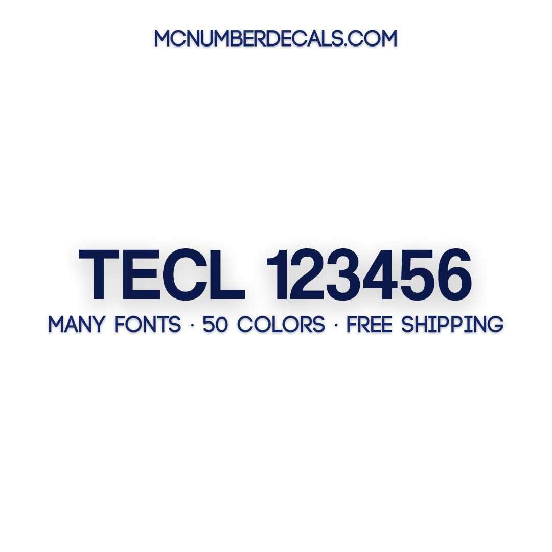 TECL Number Decal Sticker, 2 Pack