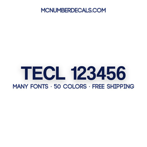 TECL Number Decal Sticker, 2 Pack