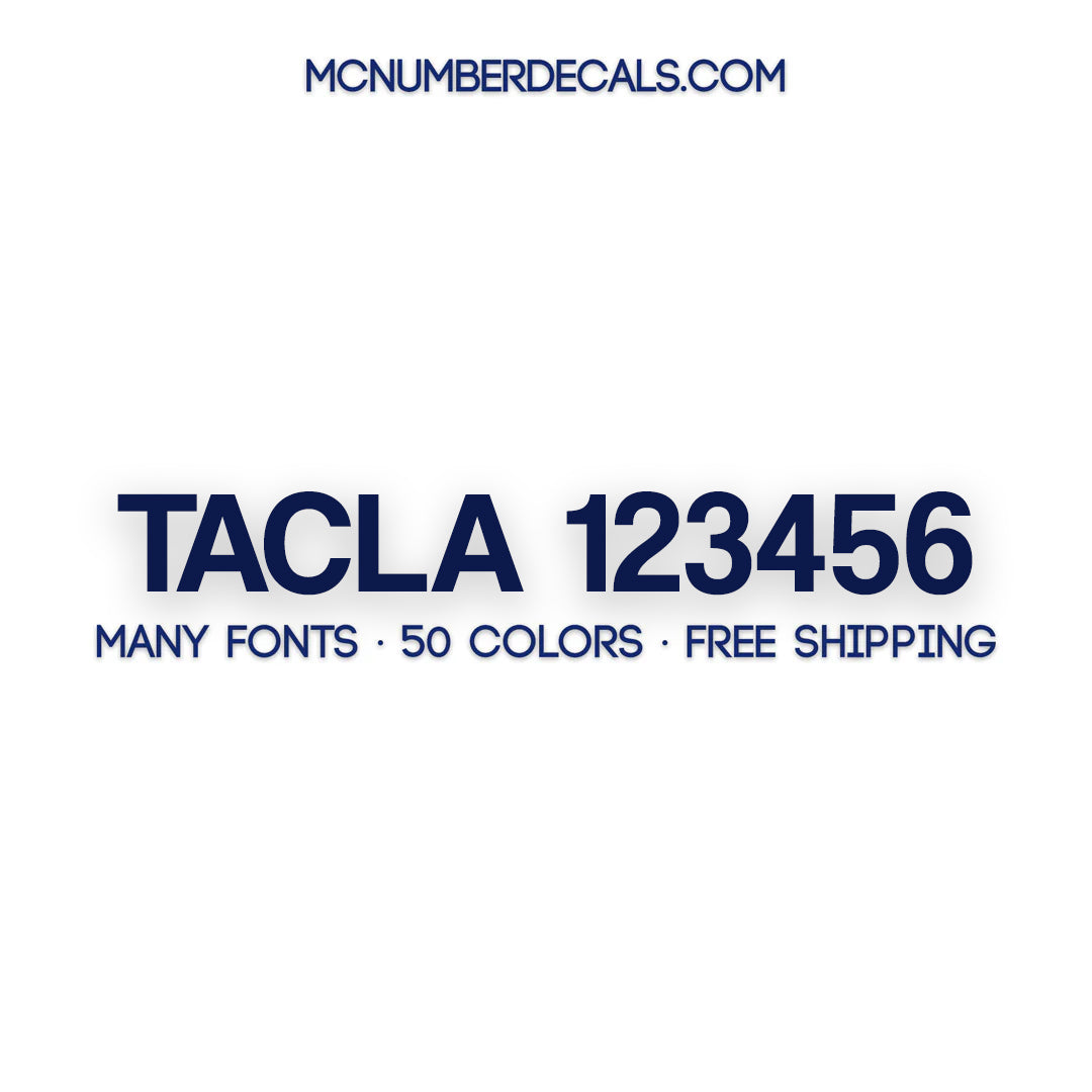 TACLA Number Decal Sticker, 2 Pack