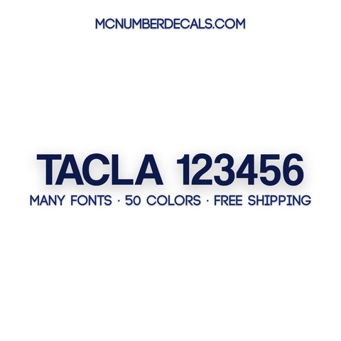 TACLA Number Decal Sticker, 2 Pack