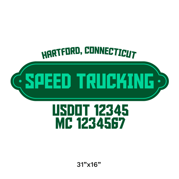 truck door decal with USDOT, MC