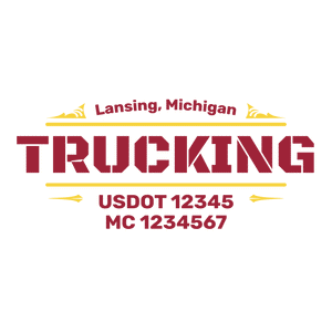 truck door decal with USDOT, MC