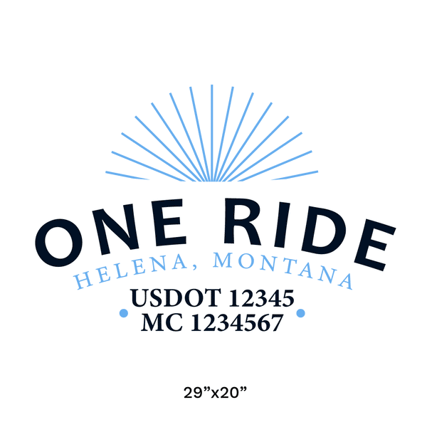 truck door decal with USDOT, MC
