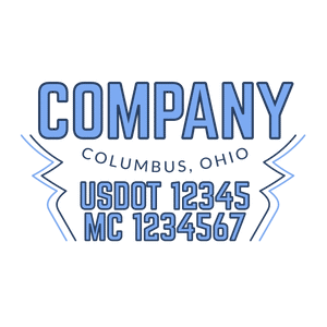truck door decal with USDOT, MC