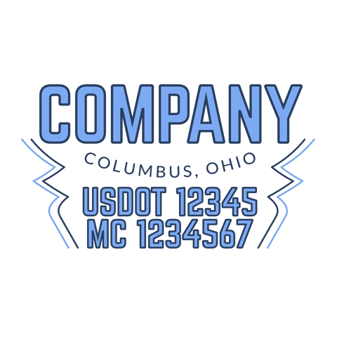 truck door decal with USDOT, MC