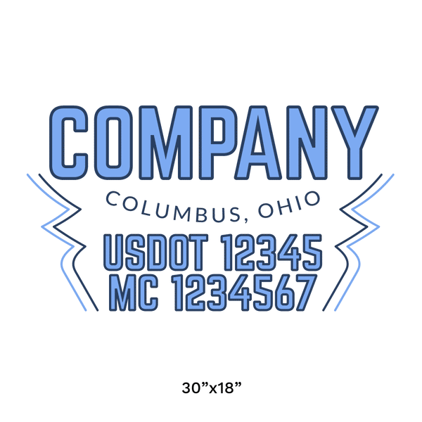 truck door decal with USDOT, MC