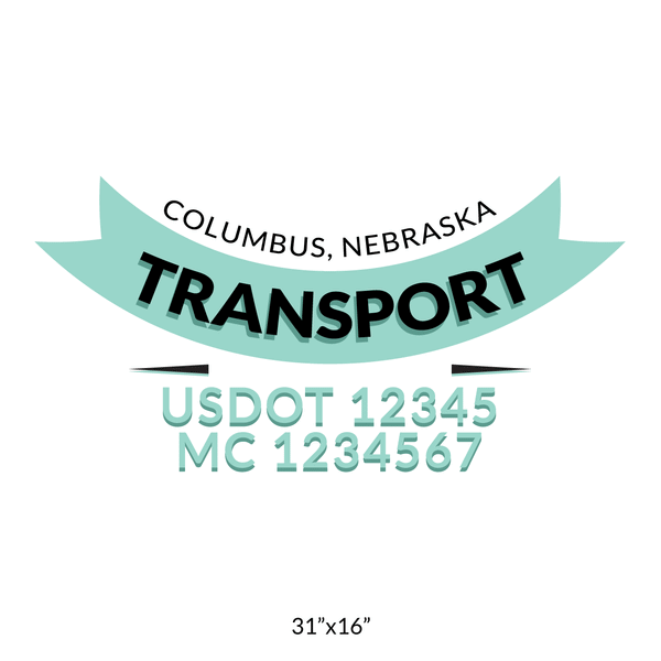 truck door decal with USDOT, MC