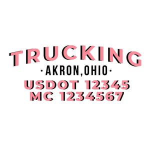 truck door decal with USDOT, MC