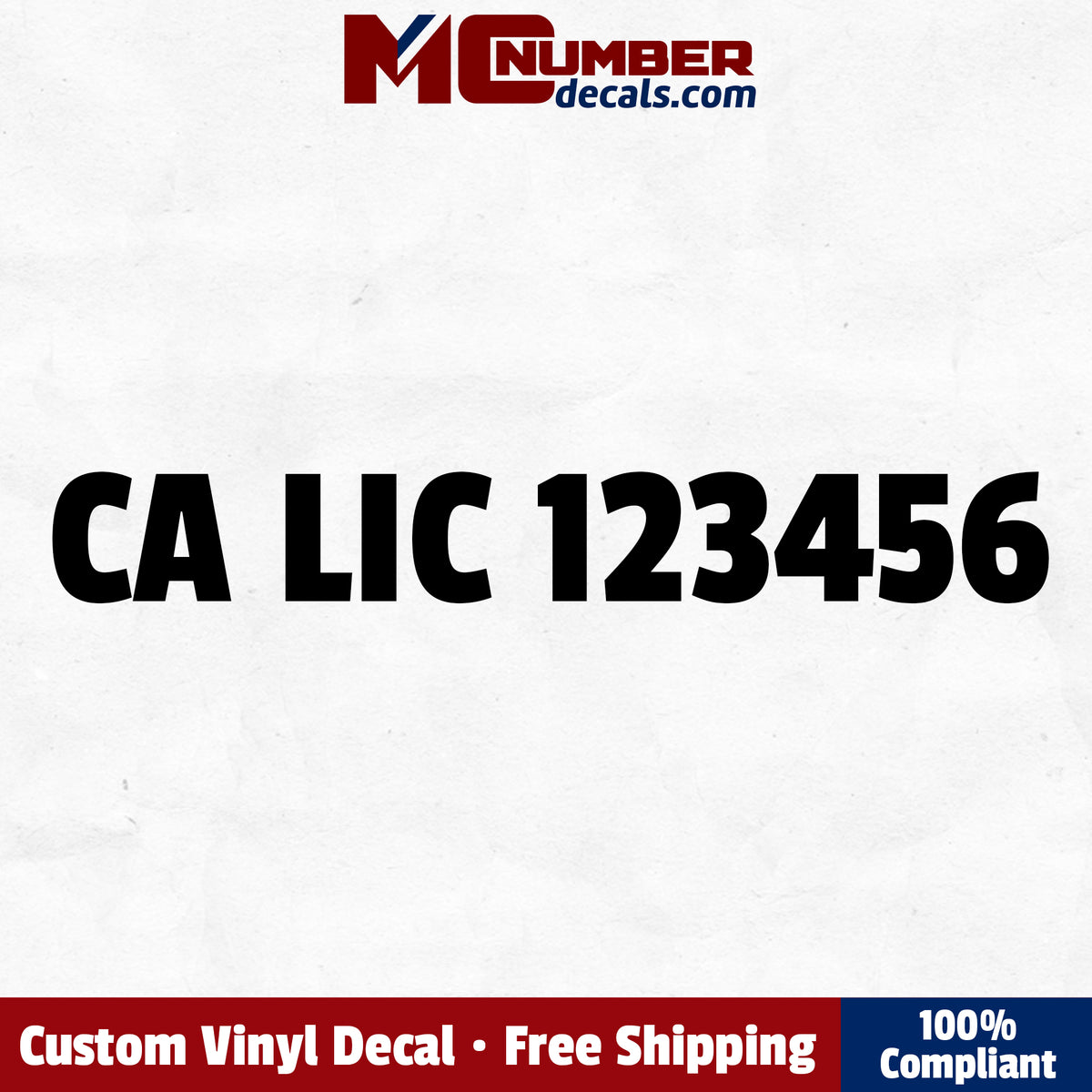 CA LIC Number Truck Decal, 2 Pack – MC Number Decals