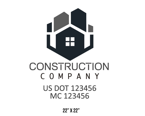 Construction company truck decal