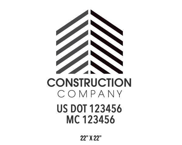 Construction company truck decal