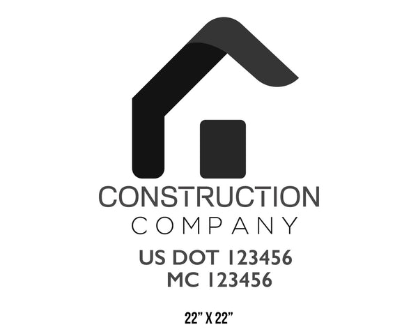 Construction company truck decal