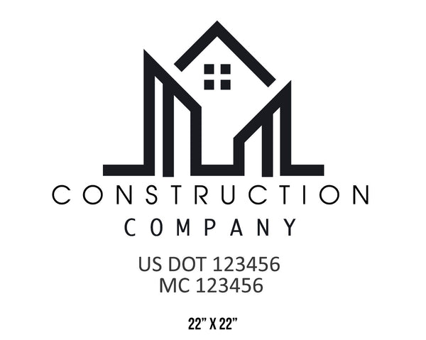 Construction company truck decal