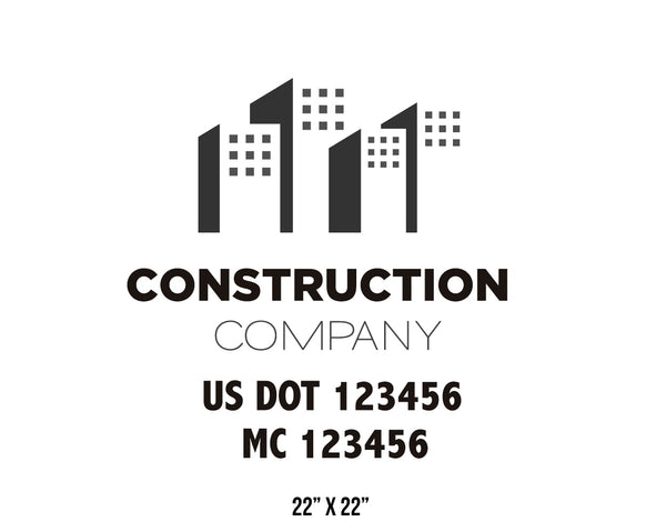 Construction company truck decal