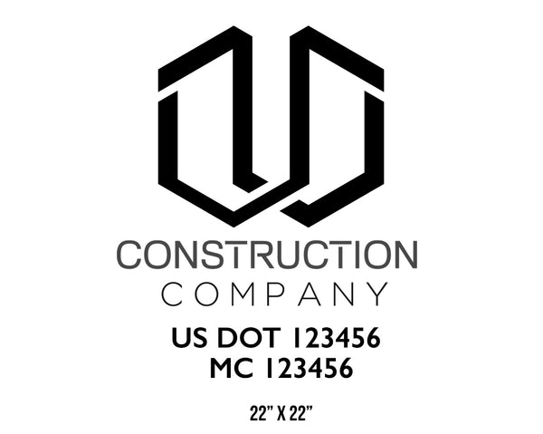 Construction company truck decal