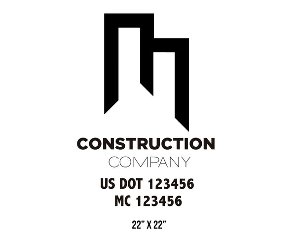 Construction company truck decal