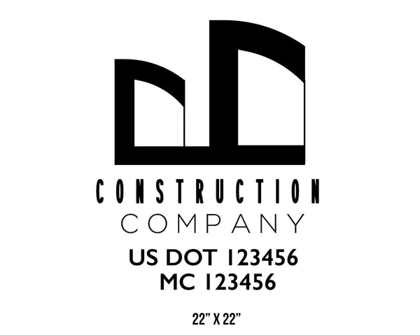 Construction company truck decal