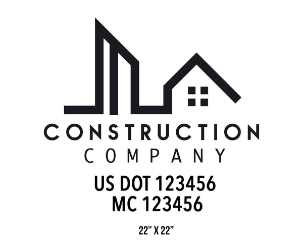 Construction company truck decal
