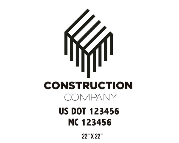 Construction company truck decal
