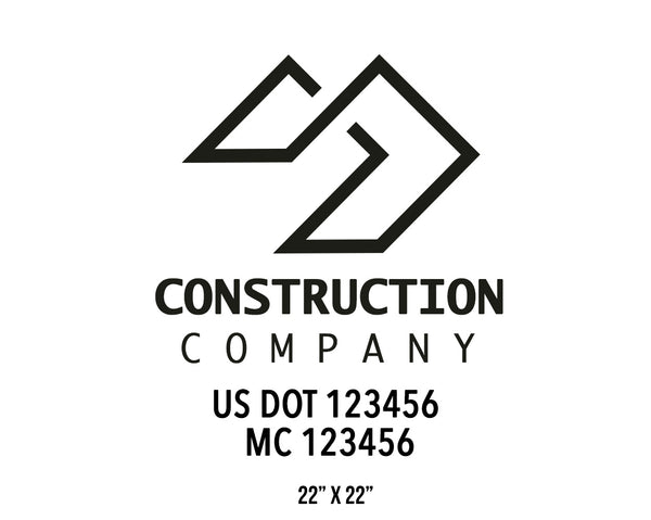 Construction company truck decal