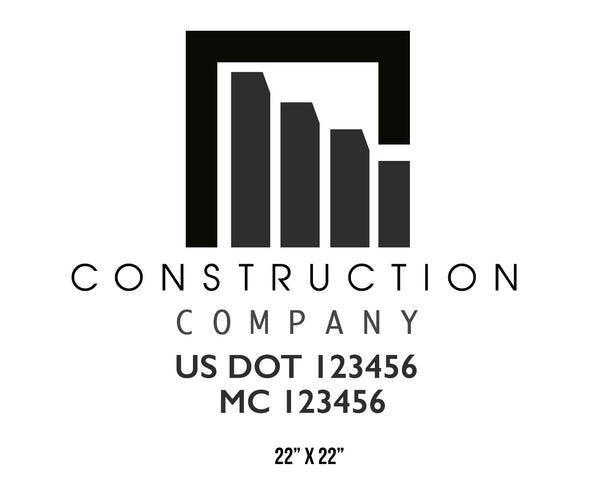 Construction company truck decal