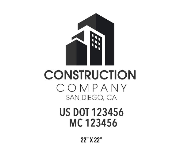 Construction company truck decal