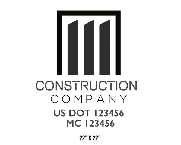 Construction company truck decal
