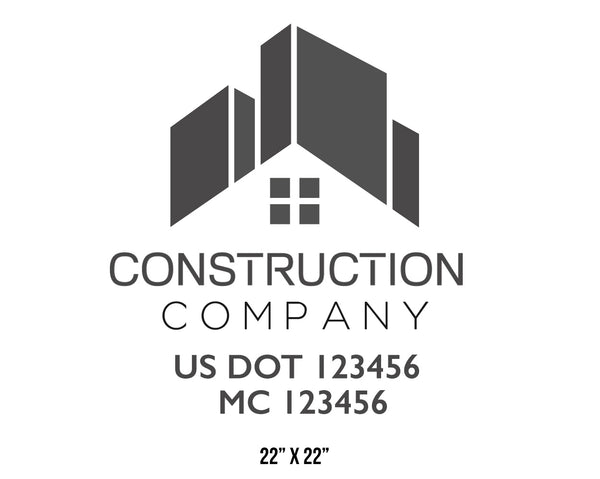Construction company truck decal