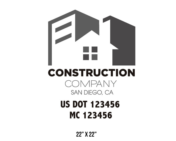 Construction company truck decal