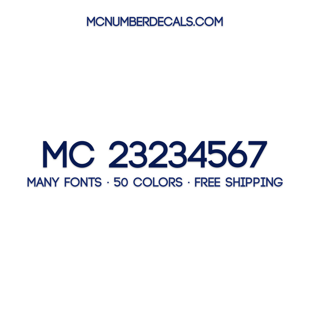 MC Number Truck Decal, 2 Pack – MC Number Decals