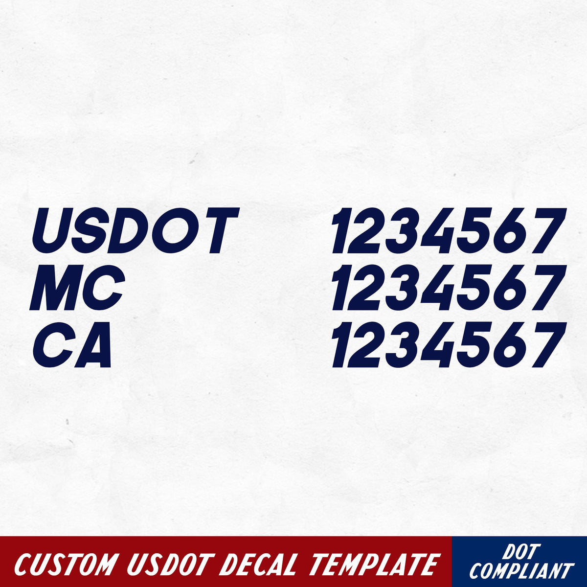 USDOT, MC & CA Number Decal Sticker, 2 Pack – MC Number Decals